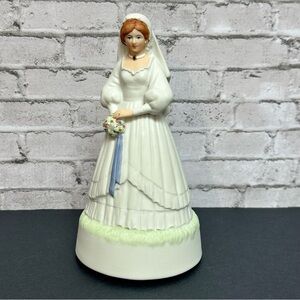 THE BRIDE 1985 International Gallery of Art Figurine Music Box w Girl Behind Her